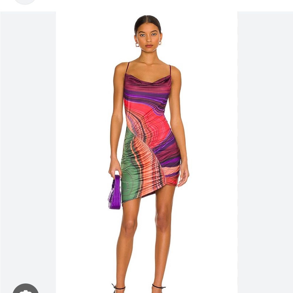AFRM ABSTRACT ROUGE WAVE DRESS